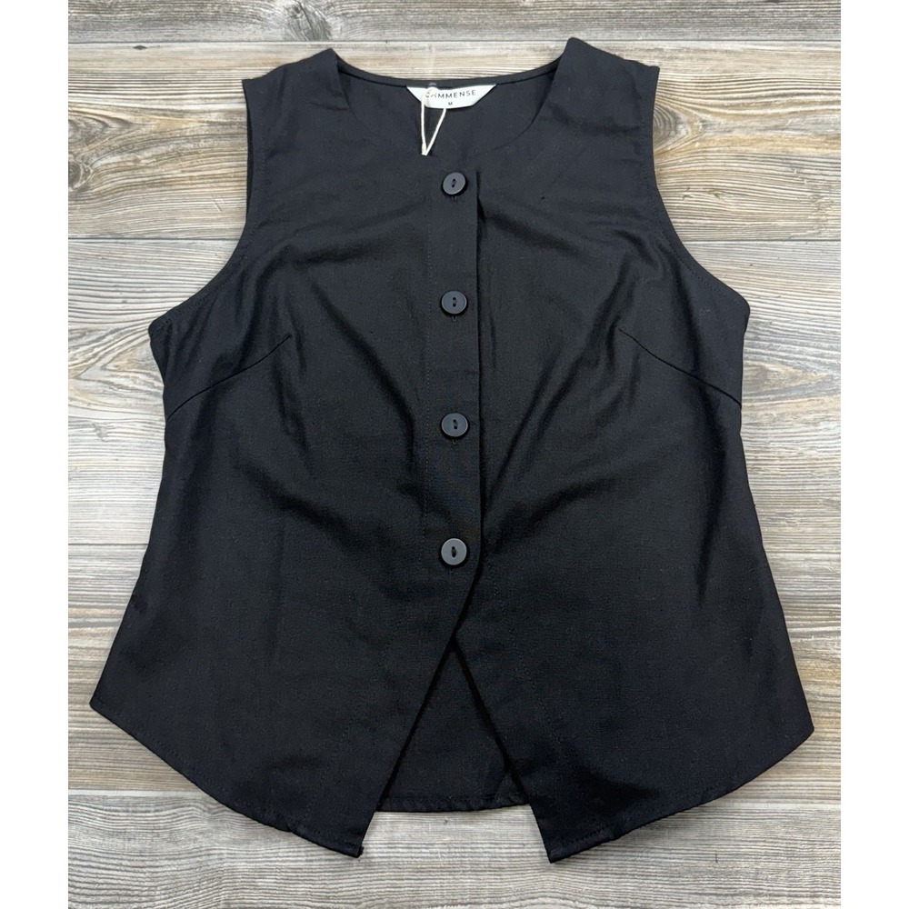 Akris Punto Black Sleeveless Button-Front Vest